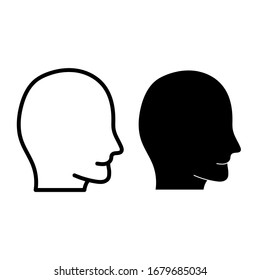 Silhouette of a man head isolated