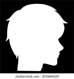 Silhouette de cabeza de hombre en perfil de lado. Ilustración vectorial para avatar o internet