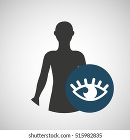 silhouette man health optics icon vector illustration eps 10