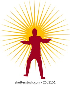 silhouette of man with highlight behind