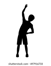 silhouette with man hip exercise