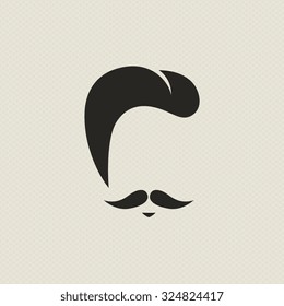 Silhouette of a man in the hipster style