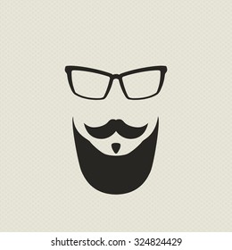 Silhouette of a man in the hipster style