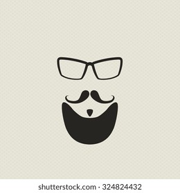 Silhouette of a man in the hipster style