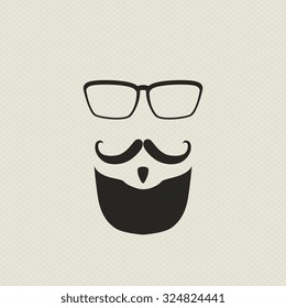 Silhouette of a man in the hipster style