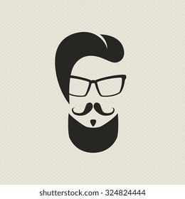 Silhouette of a man in the hipster style