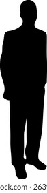 Silhouette of a man with his hands in his pockets