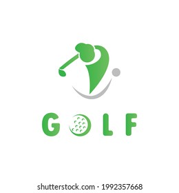 A silhouette man hitting golf ball