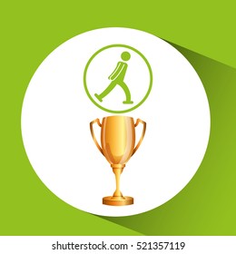 silhouette man ice skater athlete trophy vector illustration eps 10