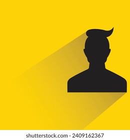 silhouette man icon with shadow on yellow background