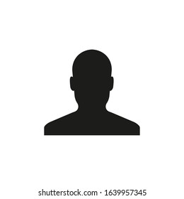 Silhouette of man icon. Unknown male person. Vector. Flat design.