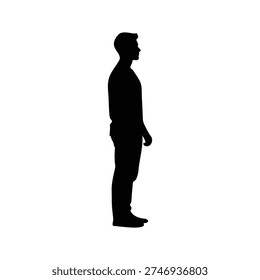 Silhouette man icon vector flat design.