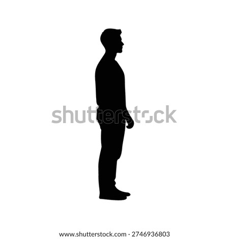 Silhouette man icon vector flat design.