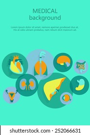 Silhouette of a man and internal organs. Vector illustration.