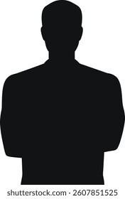 silhouette man, isolated white background