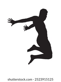 silhouette of a man in a jump