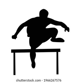 silhouette man jump athletics sport vector