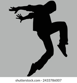 silhouette of a man jumping