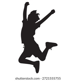 Silhouette eines Mannes springen in Aktion Vektorgrafik...