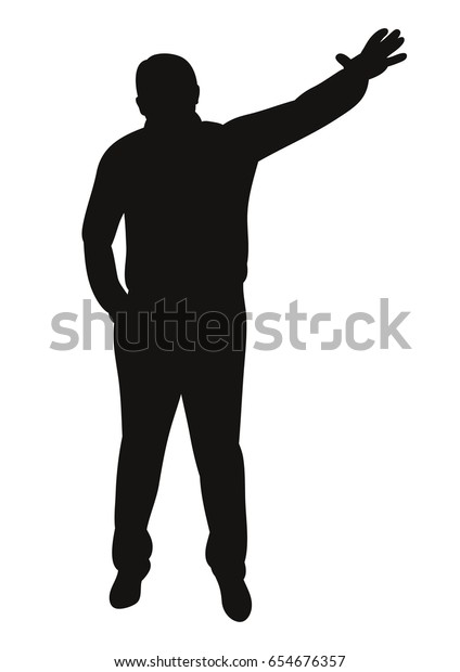 Silhouette Man Jumping Joy Stock Vector (Royalty Free) 654676357