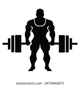 silhouette of a man lifting weights icon