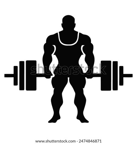 silhouette of a man lifting weights icon