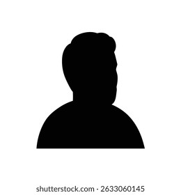 Silhouette of a man looking away profile view.