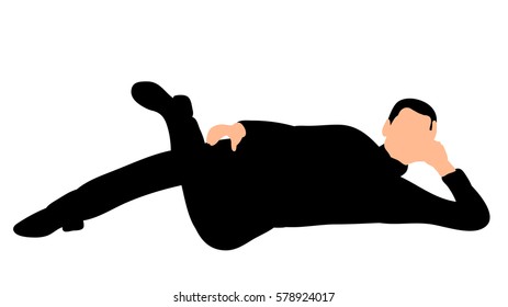 silhouette of a man lying