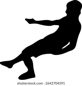 Silhueta de um homem fazendo gestos estranhos
