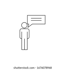 Silhouette of a man with a message above him sign
