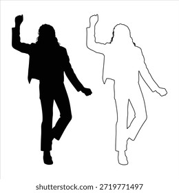 Silueta del hombre, Michael Jackson bailando en estilo Silueta Vector. 