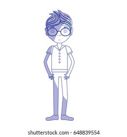 silhouette man with mustache and casual clothes