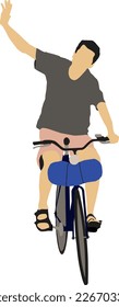 Silhouette Man on Bicycle 2 illustration vector	