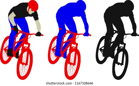 silhouette man on bicycle
