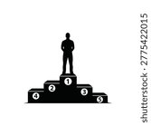 Silhouette of man on first place