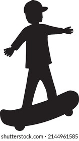 Silhouette of man on skateboard