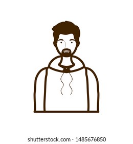 silhouette of man on white background