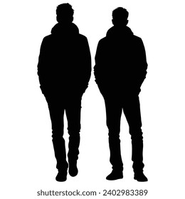 silhouette of man on white background.