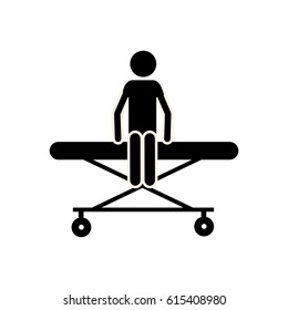 silhouette man over gurney, vector illustration design