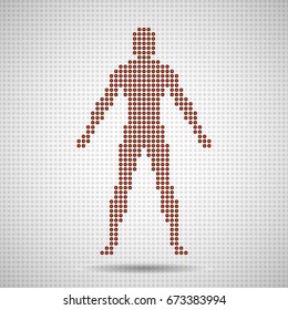 Silhouette man of pixels. Abstract background. Vector illustration. Eps 10