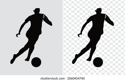 Silhouette of a man playing football Vector