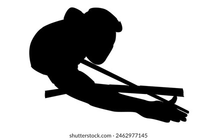 silhouette of man playing pool billiard vector illustration