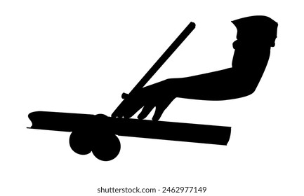 silhouette of man playing pool billiard vector illustration