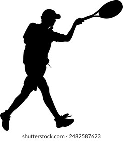 Silhouette Mann spielt Tennis Illustration