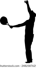 Silhouette Mann spielt Tennis Illustration