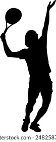 Silhouette Mann spielt Tennis Illustration