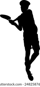 Silhouette Mann spielt Tennis Illustration