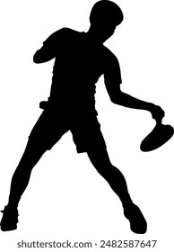 Silhouette Mann spielt Tennis Illustration