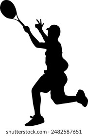Silhouette man playing tennis ilustration