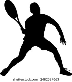 Silhouette Mann spielt Tennis Illustration